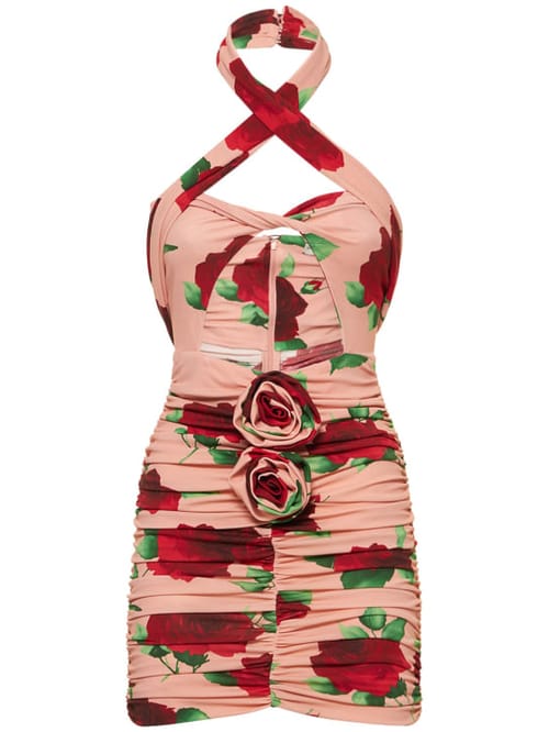 Magda Butrym: Vestido corto fruncido floral