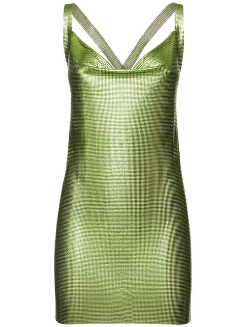 FANNIE SCHIAVONI: Stainless steel mesh mini dress