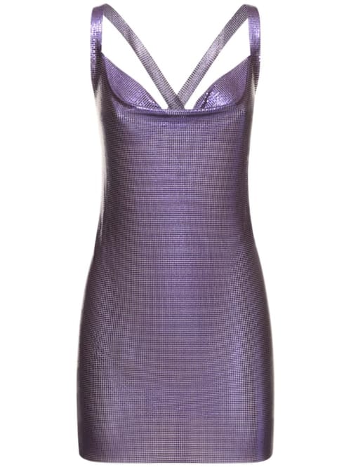 FANNIE SCHIAVONI: Stainless steel mini dress