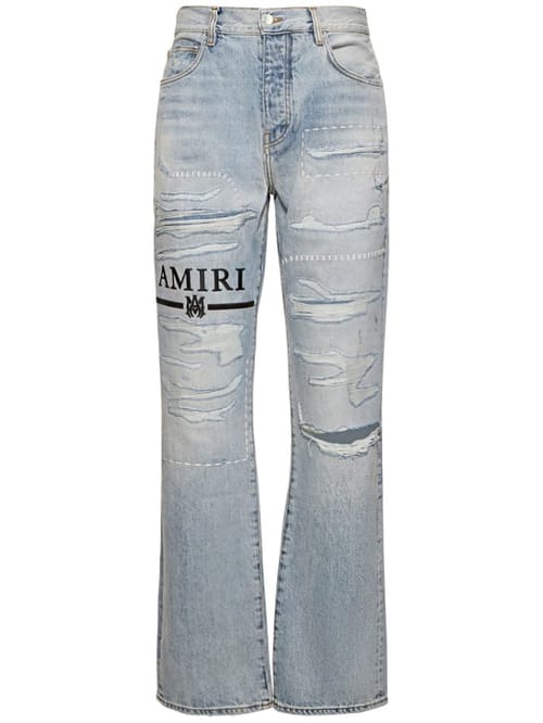 Amiri: Bar logo直筒牛仔裤