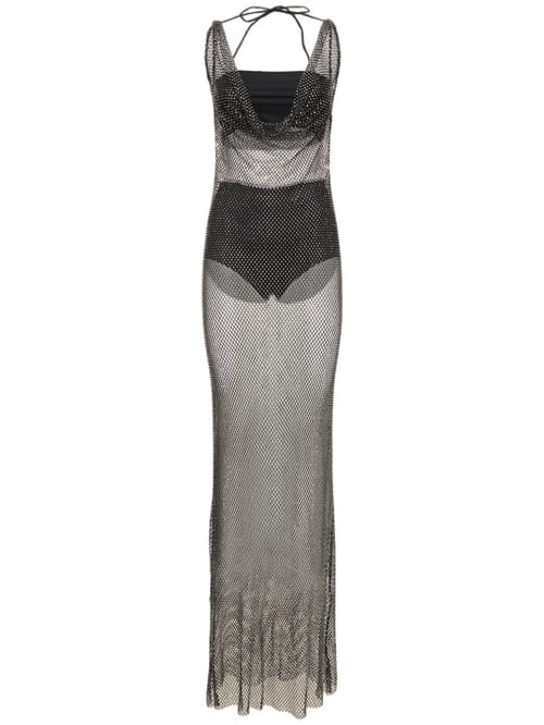 Giuseppe Di Morabito: Long mesh dress with crystals