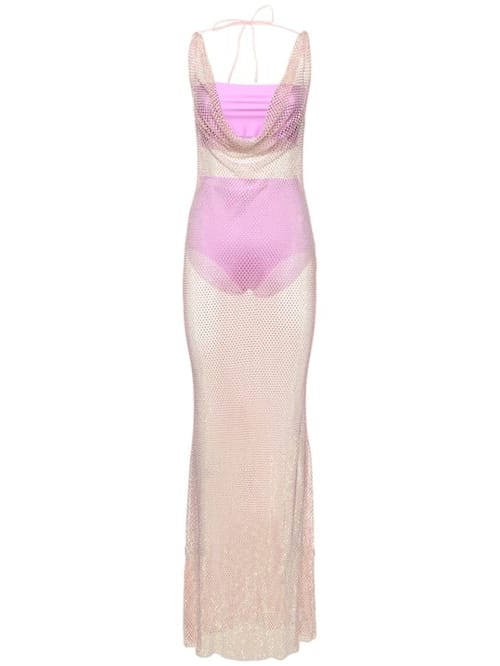 Giuseppe Di Morabito: Long mesh dress with crystals