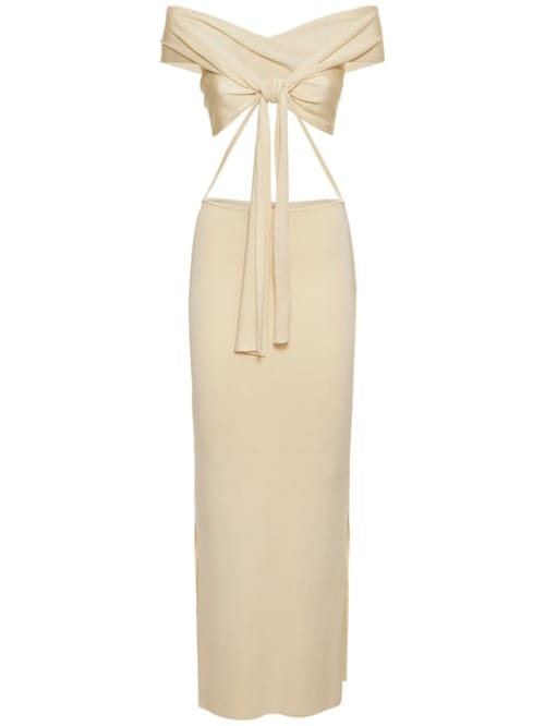 Aya Muse: Ribbed knit cut-out maxi dress