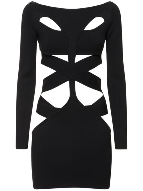 Dundas: Knit mini dress with cut-outs
