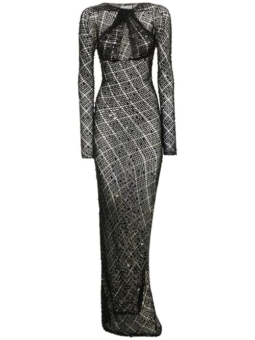 Coperni: Langes Kleid mit Pailletten und Cut-out