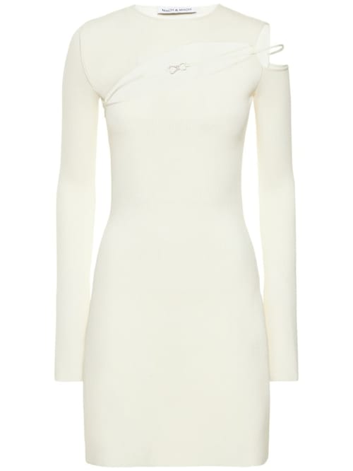 Mach & Mach: Robe courte en maille côtelée