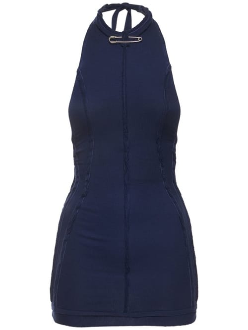 Sami Miro Vintage: Halterneck-Minikleid mit Sicherheitsnadeln