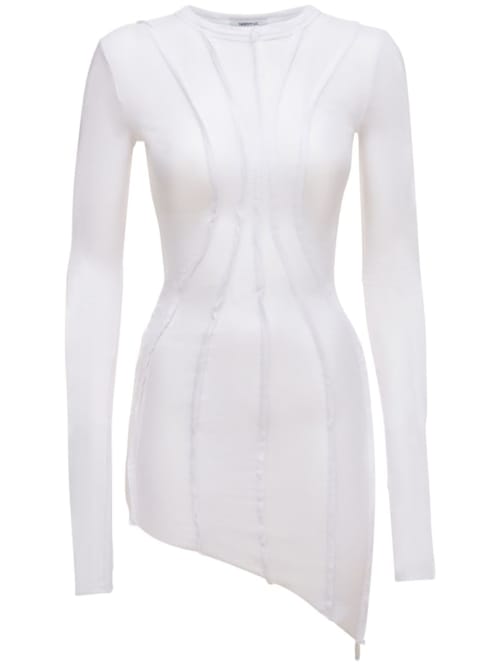 Sami Miro Vintage: Asymmetrisches geripptes Minikleid