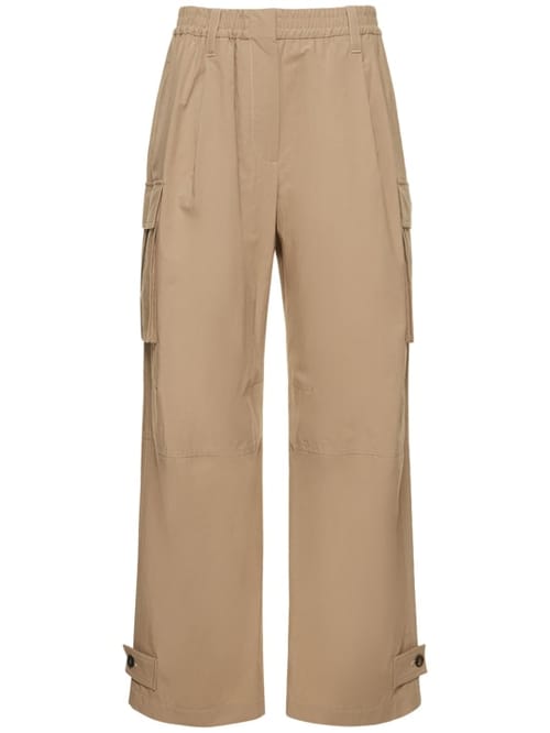 Brunello Cucinelli: 棉质府绸工装阔腿裤