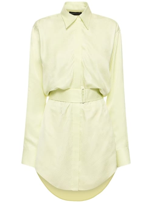 Brandon Maxwell: Jacquard belted shirt dress