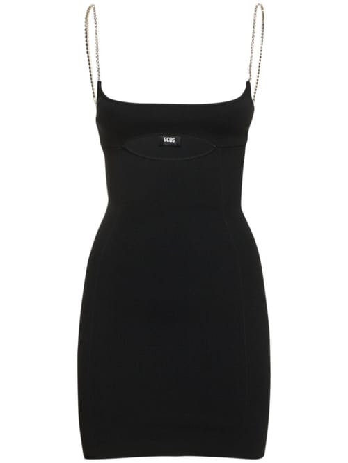 GCDS: Ribbed knit mini dress with cut-out