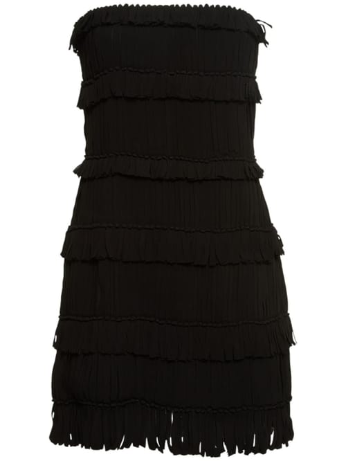 Interior: Minikleid aus Seide mit Rüschen