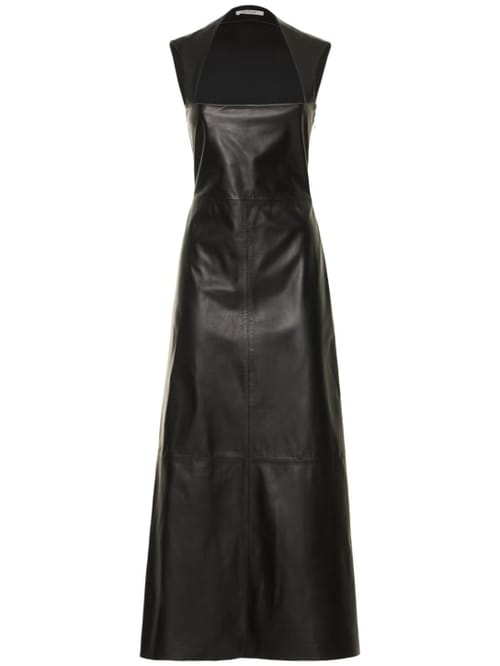 Gauchere: Lambskin leather long dress