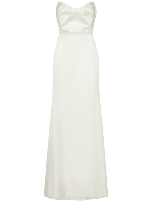 Roland Mouret: Satin strapless gown with bustier