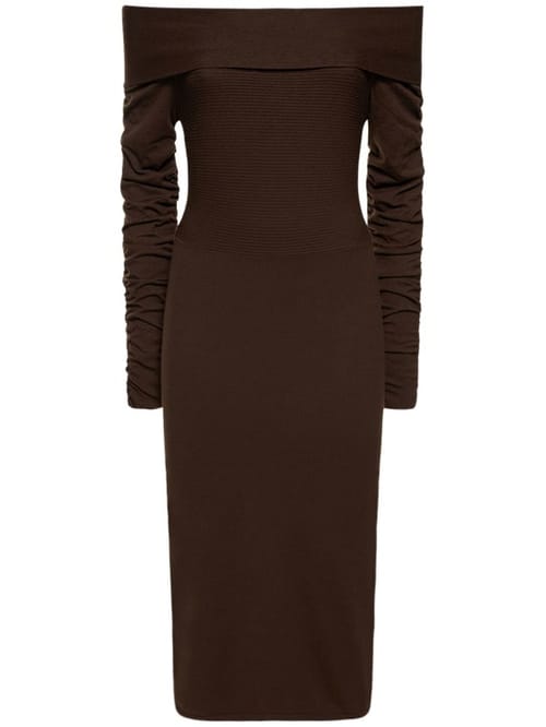 The Garment: Schulterfreies Midi-Strickkleid