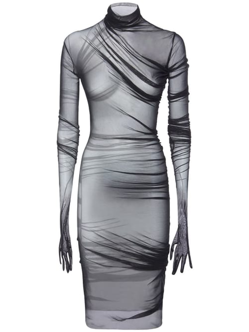Ann Demeulemeester: Tulle midi dress with gloves