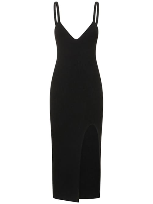 Michael Kors Collection: Abito midi a coste con spacco