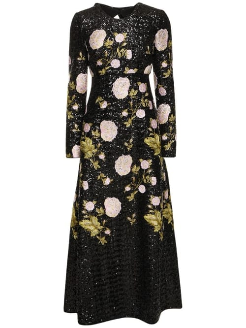 Giambattista Valli: Long dress with floral embroidery