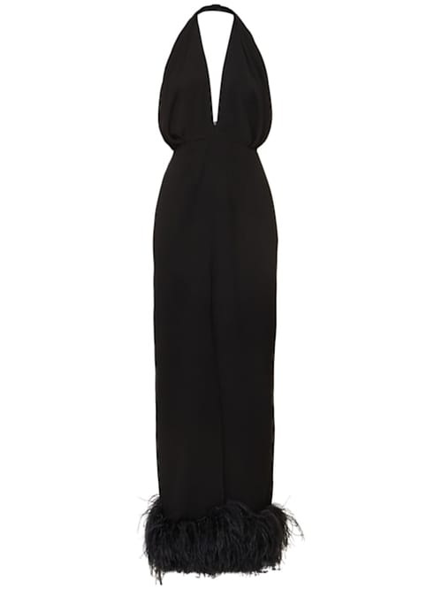 16arlington: Long dress with ostrich feathers