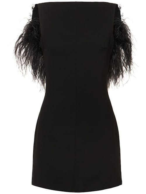 16arlington: Mini dress with ostrich feathers