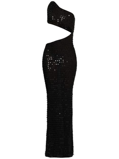 Aya Muse: Vestido largo asimétrico con aberturas