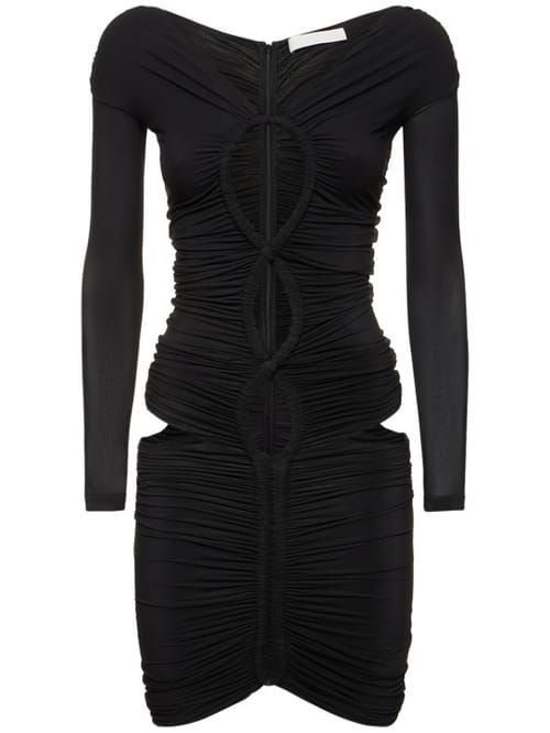 Dion Lee: Ruched mini dress with cutouts