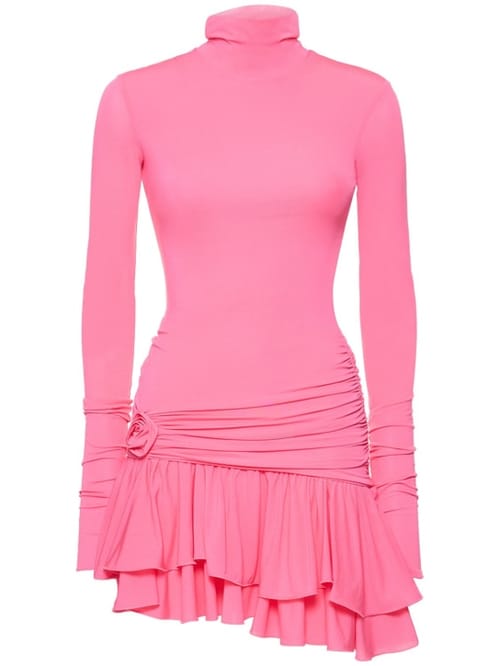 Blumarine: Jersey mini dress with ruffles