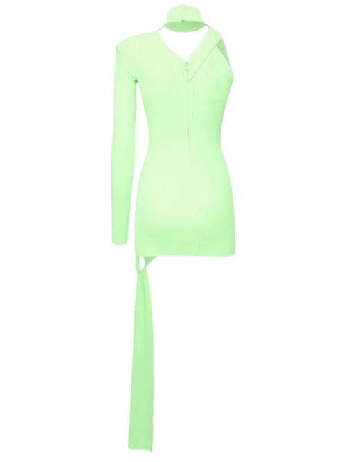 David Koma: Abito corto monospalla in maglia a coste
