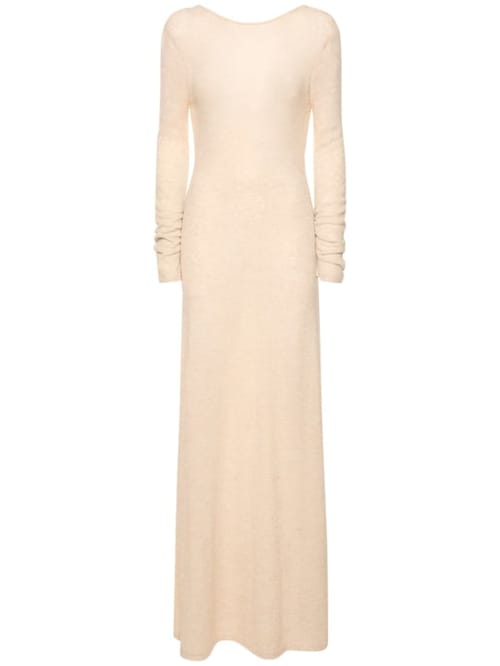 Magda Butrym: Vestido largo en mezcla de alpaca con escote