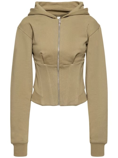 Dion Lee: 棉质平纹针织连帽卫衣