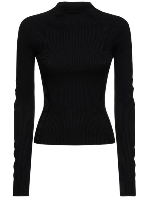 Dion Lee: 罗纹针织羊毛圆领毛衣