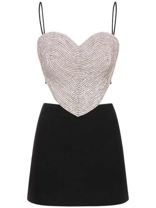 Mach & Mach: Robe courte en laine avec cristaux
