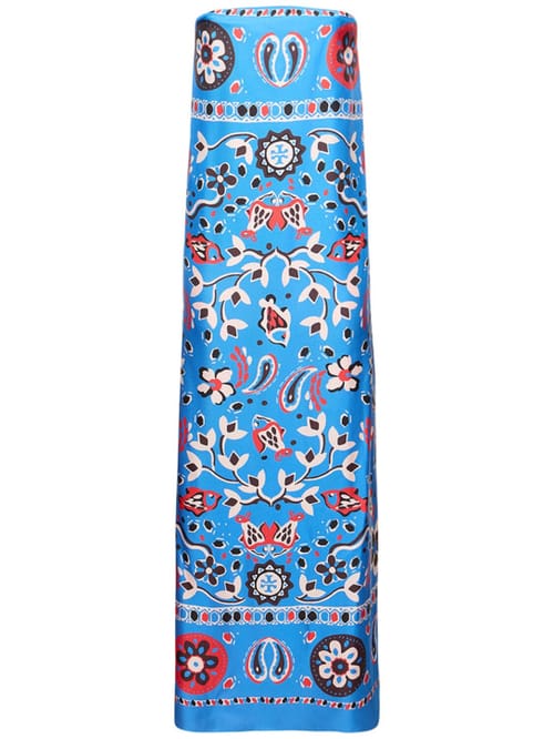 Tory Burch: Vestido largo palabra de honor en seda