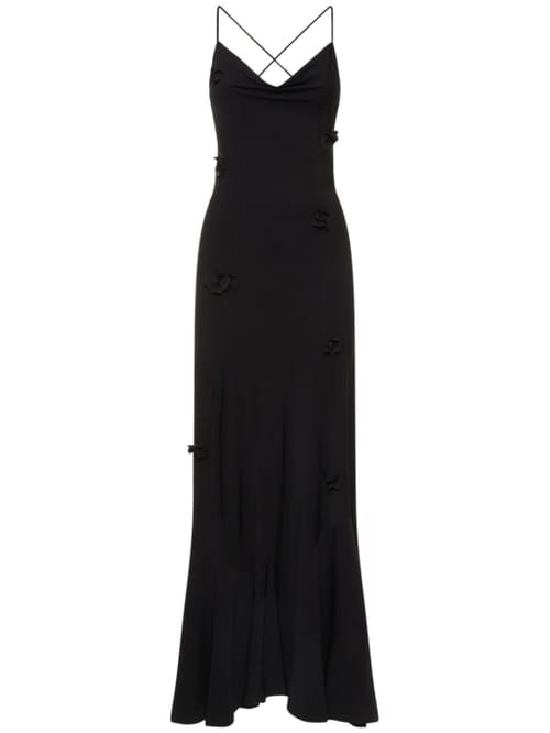 Musier Paris: Vestido largo con aplicaciones florales