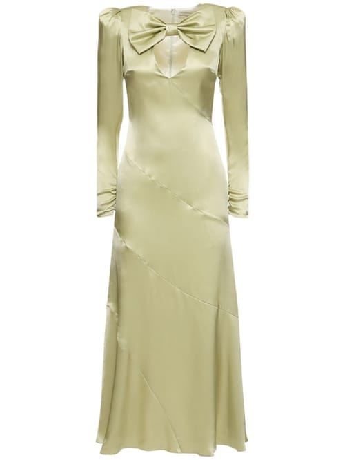 Alessandra Rich: Vestido midi en satén de seda