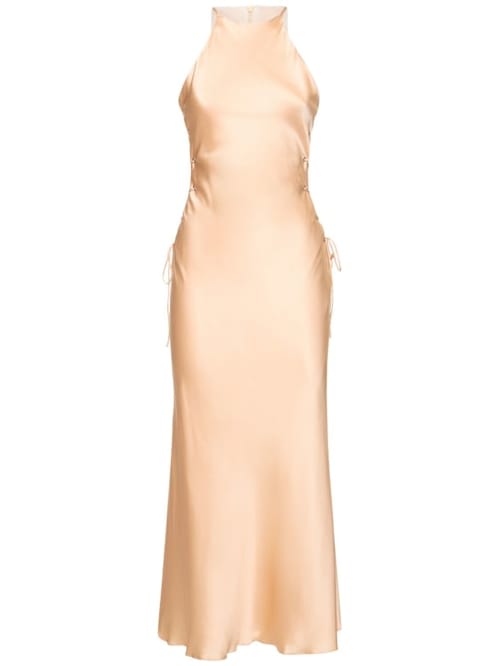 Alessandra Rich: Vestido largo de satén de seda