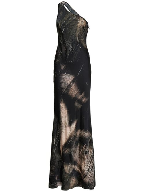 Louisa Ballou: Vestido largo asimétrico de seda