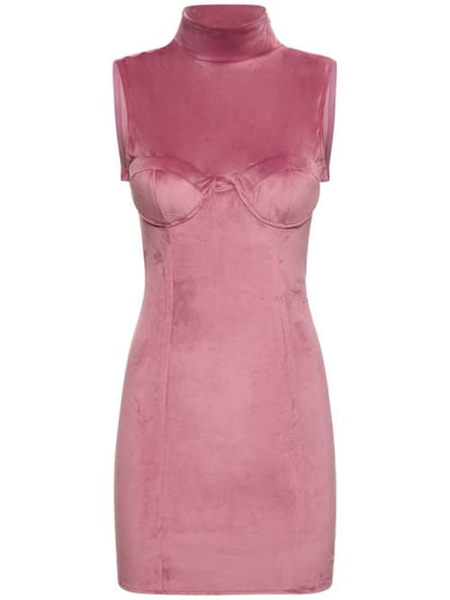 GCDS: Vestido corto de terciopelo con abertura