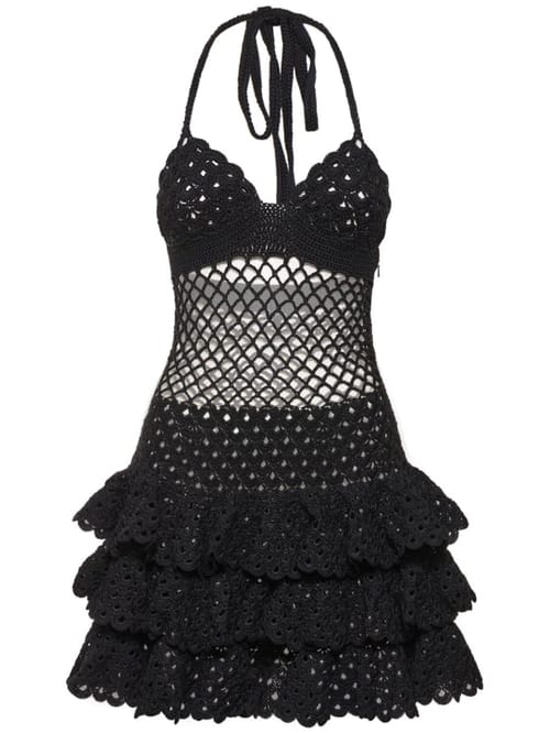 Oscar De La Renta: Cotton mini dress with ruffles