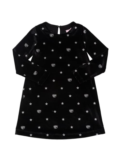 Chiara Ferragni: 亮粉绳绒logo连衣裙