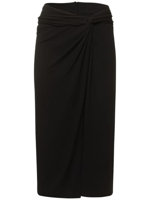 Michael Kors Collection: 垂褶哑光粘胶纤维平纹针织迷笛半身裙