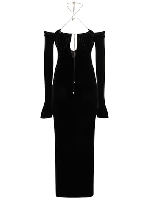 16arlington: Velvet maxi dress with bell sleeves