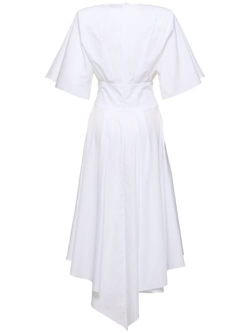 Alexandre Vauthier: Abito midi in cotone con pieghe