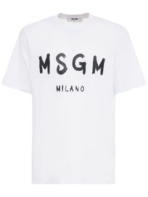 MSGM: LOGO印图织棉T恤