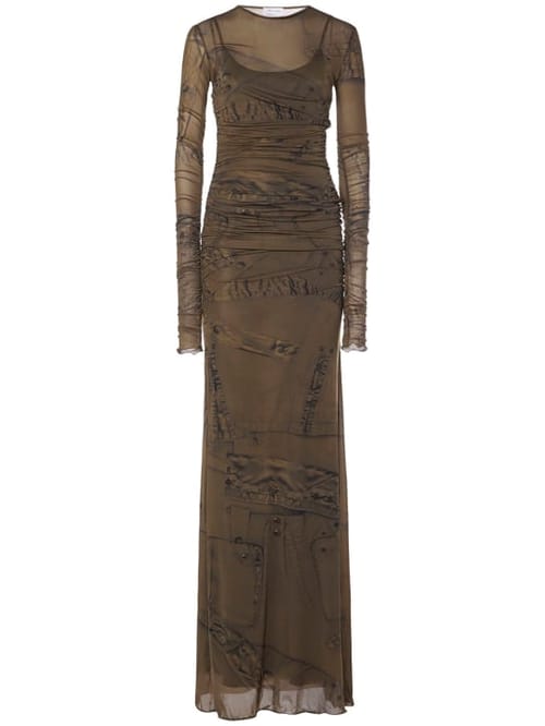 Blumarine: Long stretch dress with ruching