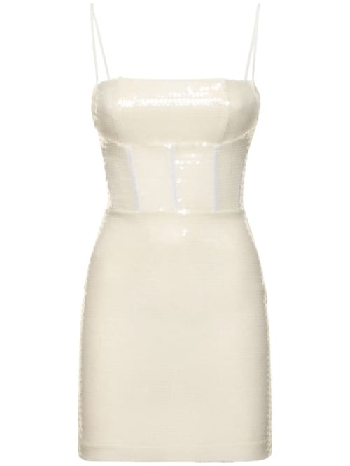 Nensi Dojaka: Miniabito bustier con paillettes