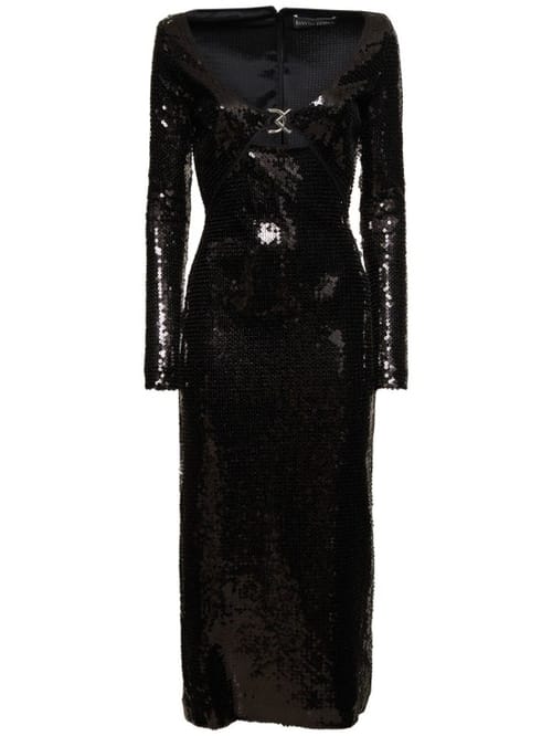 David Koma: Abito midi con paillettes e cut-out