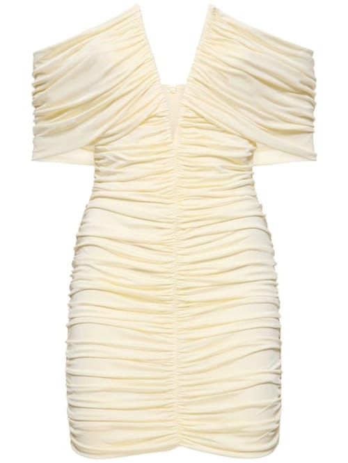 Magda Butrym: Ruched deep V-neck mini dress