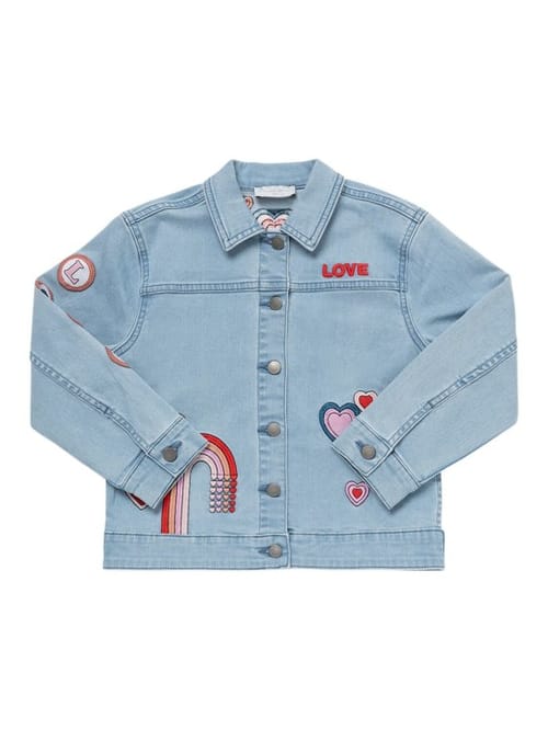 Stella McCartney Kids: Cotton denim jacket w/ patches
