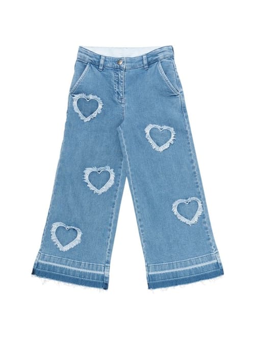 Stella McCartney Kids: Cotton denim jeans w/ patches